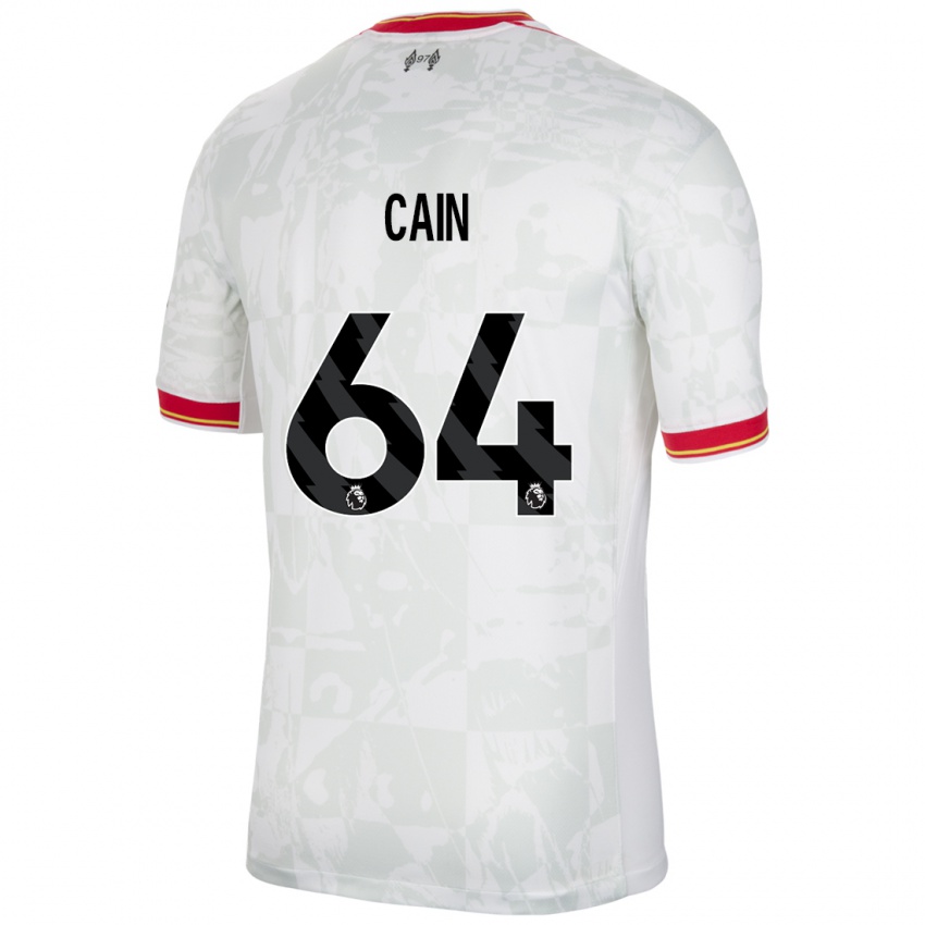 Kinderen Jake Cain #64 Wit Rood Zwart Thuisshirt Derde Tenue 2024/25 T-Shirt