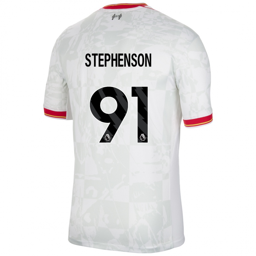 Kinderen Luca Stephenson #91 Wit Rood Zwart Thuisshirt Derde Tenue 2024/25 T-Shirt