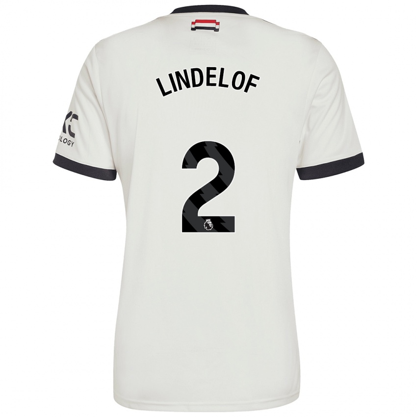 Kinderen Victor Lindelof #2 Gebroken Wit Thuisshirt Derde Tenue 2024/25 T-Shirt