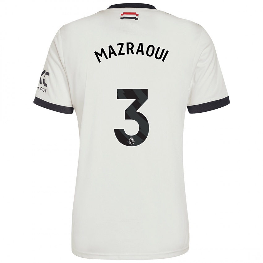 Kinderen Noussair Mazraoui #3 Gebroken Wit Thuisshirt Derde Tenue 2024/25 T-Shirt