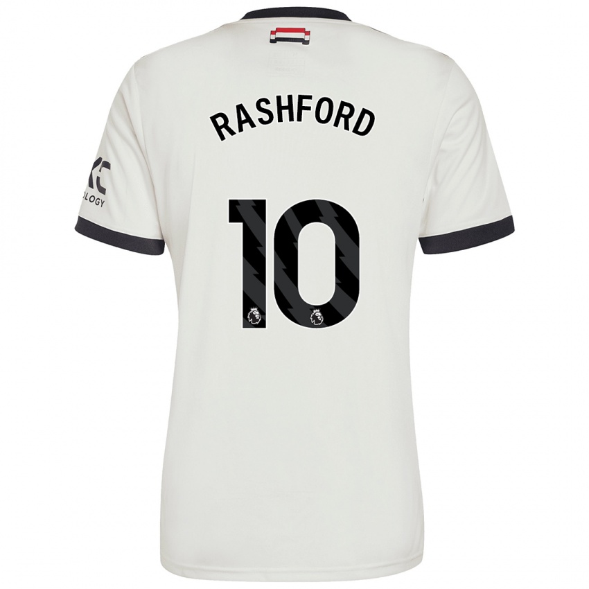 Kinderen Marcus Rashford #10 Gebroken Wit Thuisshirt Derde Tenue 2024/25 T-Shirt