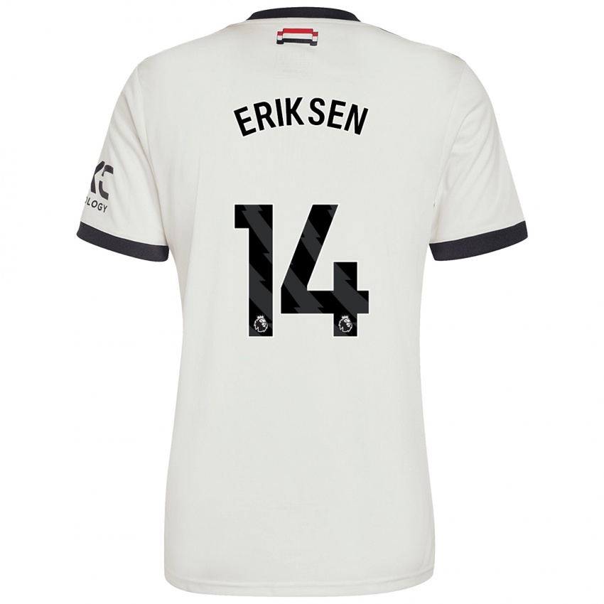 Kinderen Christian Eriksen #14 Gebroken Wit Thuisshirt Derde Tenue 2024/25 T-Shirt