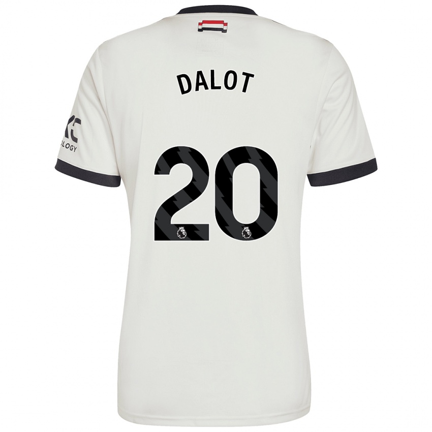 Kinderen Diogo Dalot #20 Gebroken Wit Thuisshirt Derde Tenue 2024/25 T-Shirt