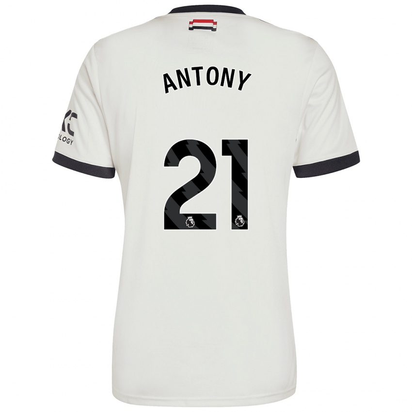 Kinderen Antony #21 Gebroken Wit Thuisshirt Derde Tenue 2024/25 T-Shirt