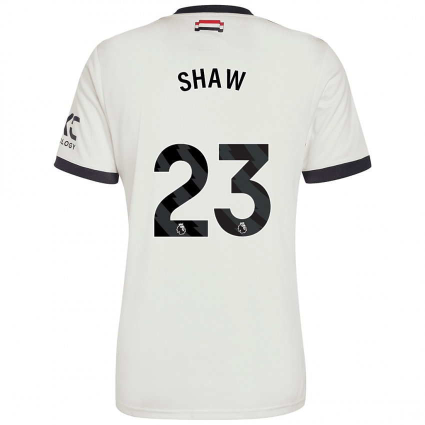 Kinderen Luke Shaw #23 Gebroken Wit Thuisshirt Derde Tenue 2024/25 T-Shirt