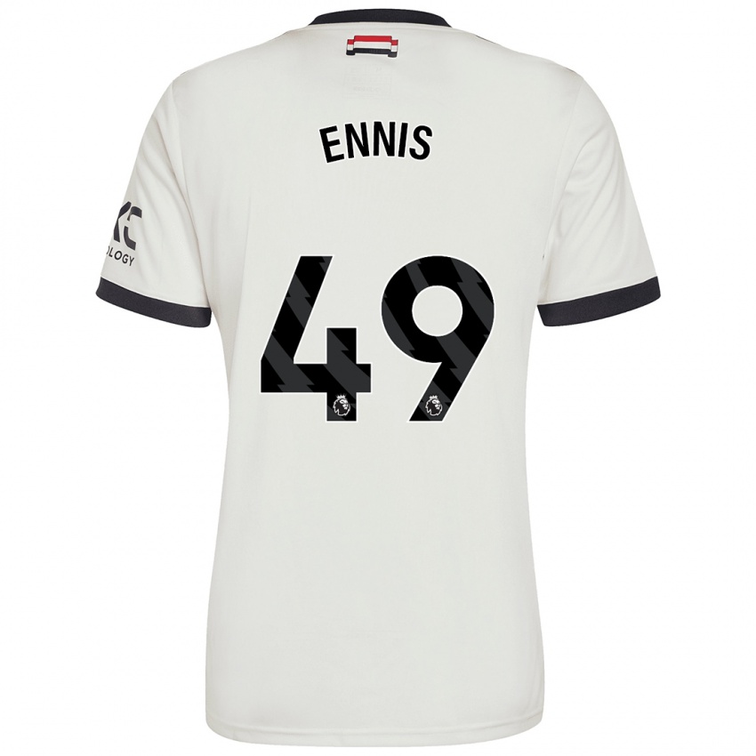 Kinderen Ethan Ennis #49 Gebroken Wit Thuisshirt Derde Tenue 2024/25 T-Shirt