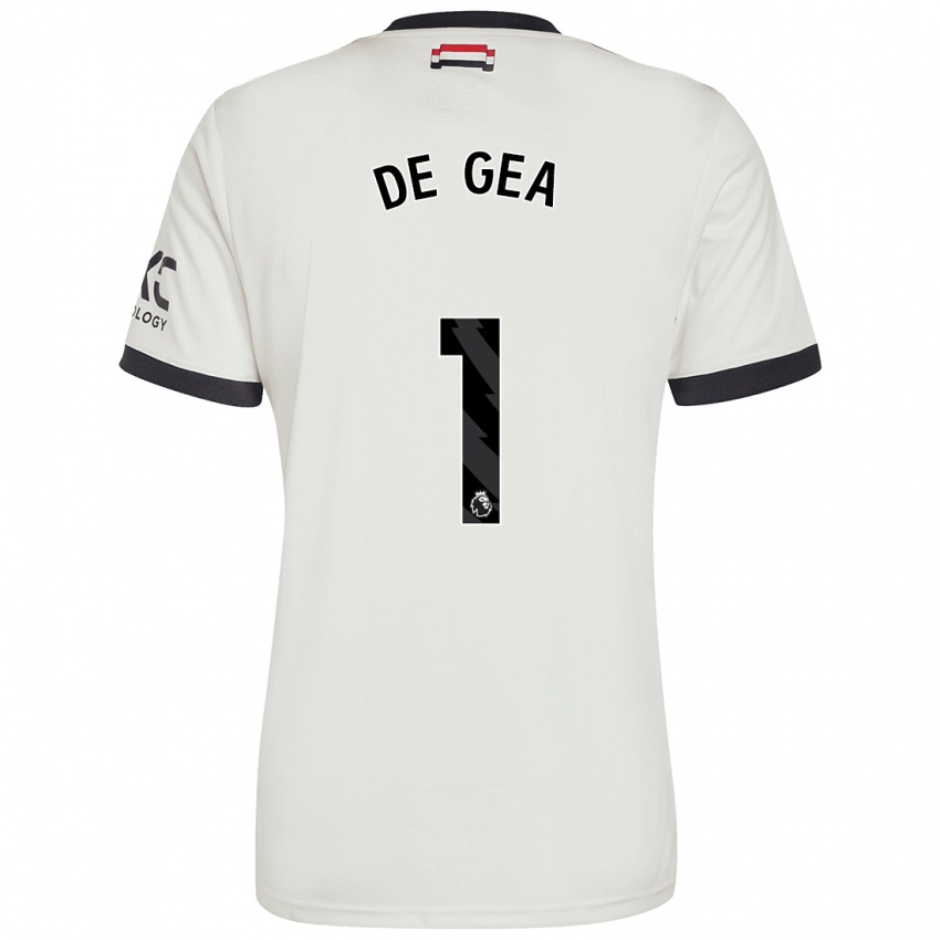 Kinderen David De Gea #1 Gebroken Wit Thuisshirt Derde Tenue 2024/25 T-Shirt