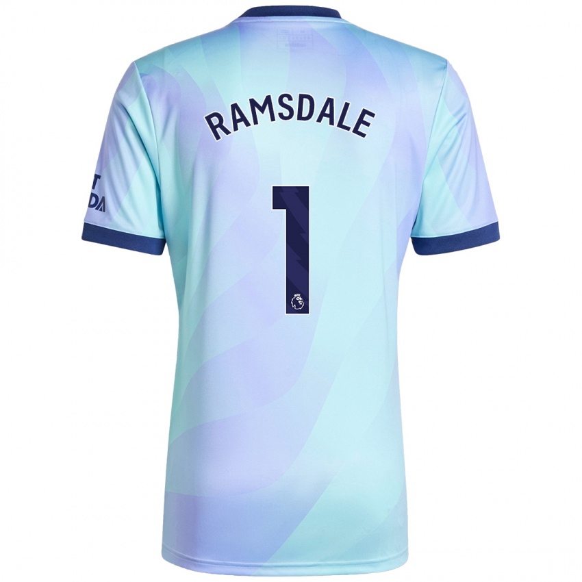 Kinderen Aaron Ramsdale #1 Aqua Thuisshirt Derde Tenue 2024/25 T-Shirt