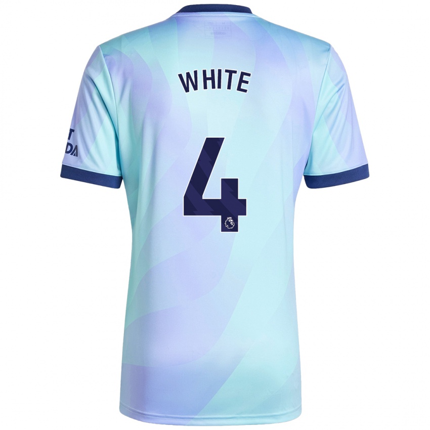 Kinderen Ben White #4 Aqua Thuisshirt Derde Tenue 2024/25 T-Shirt