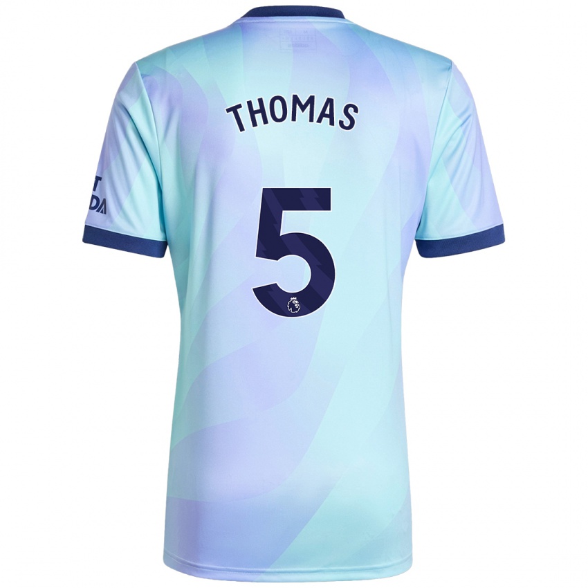 Kinderen Thomas Partey #5 Aqua Thuisshirt Derde Tenue 2024/25 T-Shirt