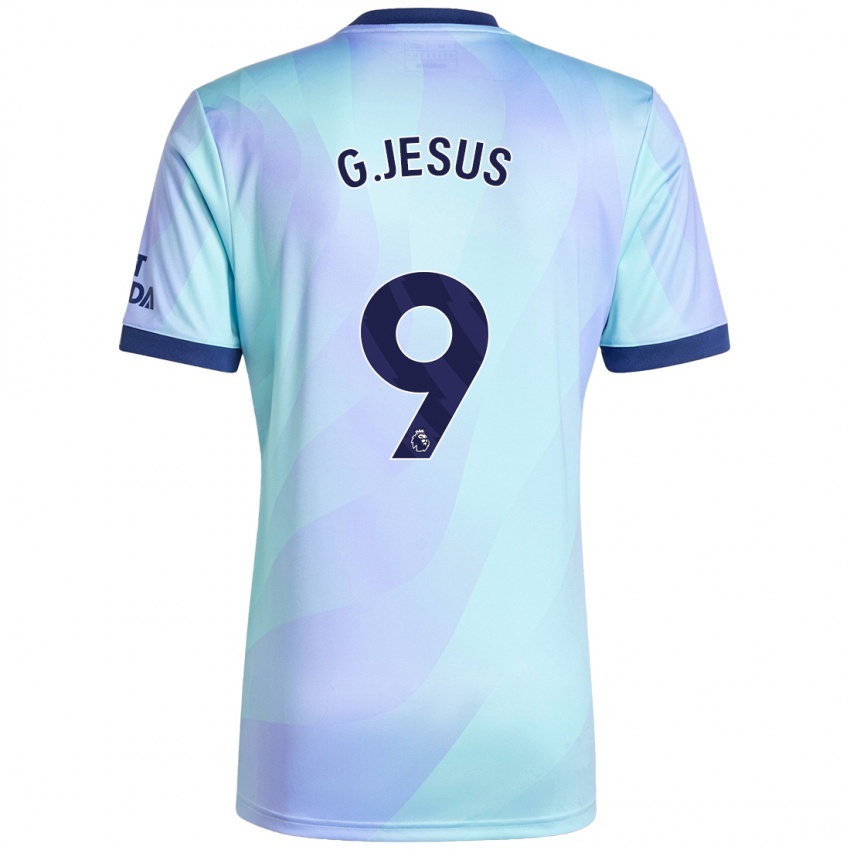 Kinderen Gabriel Jesus #9 Aqua Thuisshirt Derde Tenue 2024/25 T-Shirt