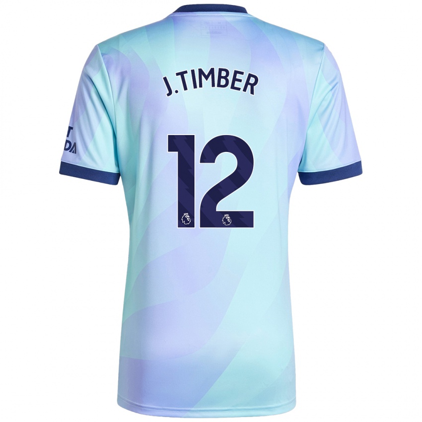 Kinderen Jurrien Timber #12 Aqua Thuisshirt Derde Tenue 2024/25 T-Shirt