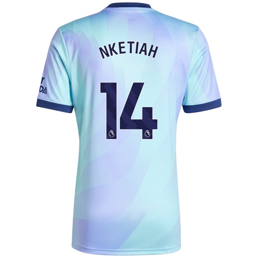 Kinderen Eddie Nketiah #14 Aqua Thuisshirt Derde Tenue 2024/25 T-Shirt