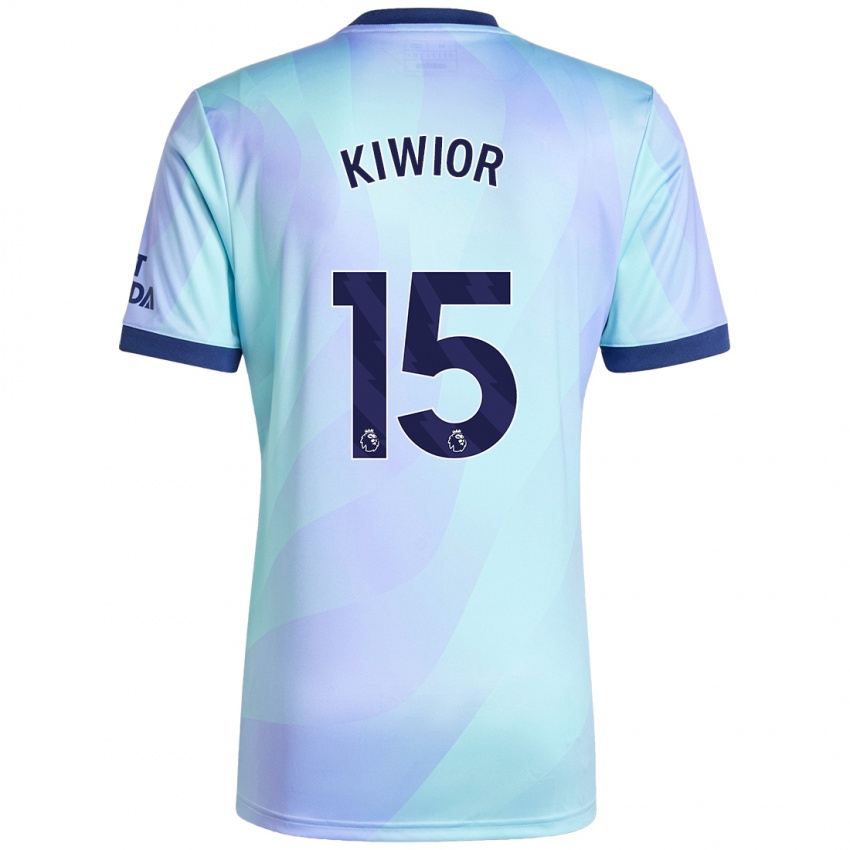 Kinderen Jakub Kiwior #15 Aqua Thuisshirt Derde Tenue 2024/25 T-Shirt