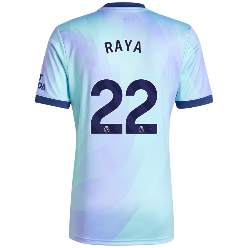 Kinderen David Raya #22 Aqua Thuisshirt Derde Tenue 2024/25 T-Shirt