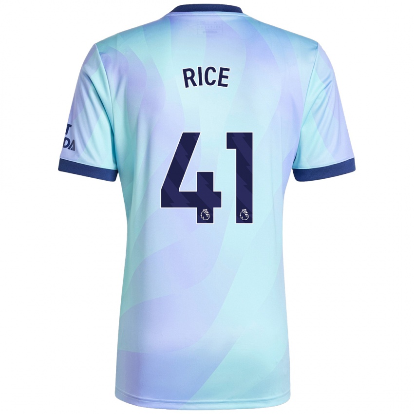 Kinderen Declan Rice #41 Aqua Thuisshirt Derde Tenue 2024/25 T-Shirt