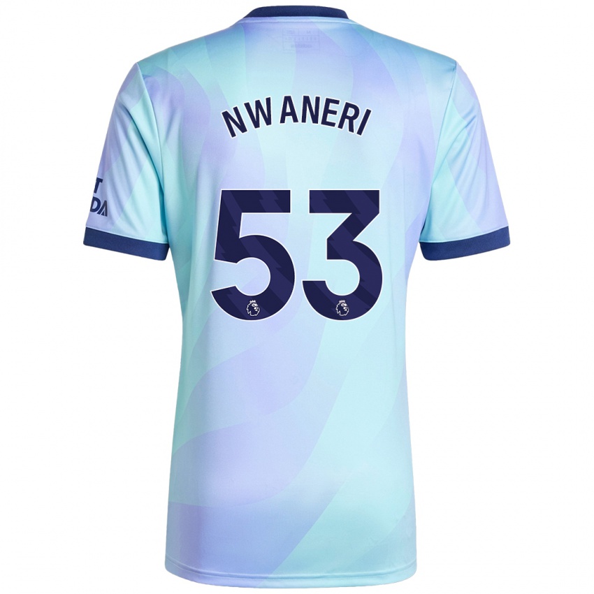 Kinderen Ethan Nwaneri #53 Aqua Thuisshirt Derde Tenue 2024/25 T-Shirt