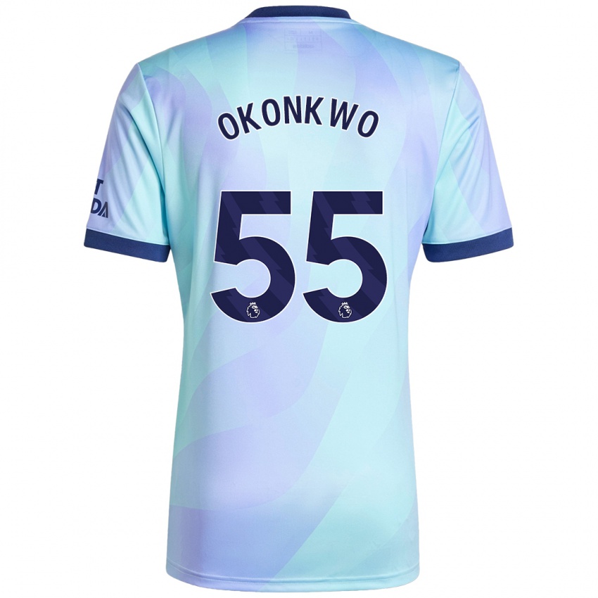 Kinderen Brian Okonkwo #55 Aqua Thuisshirt Derde Tenue 2024/25 T-Shirt