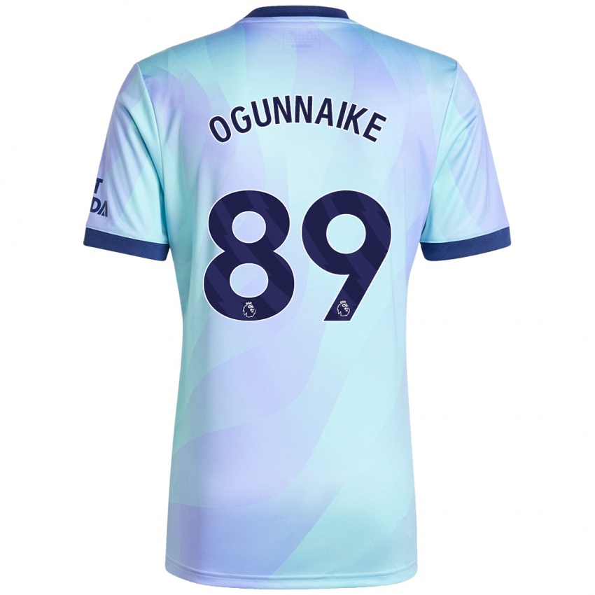 Kinderen Josh Ogunnaike #89 Aqua Thuisshirt Derde Tenue 2024/25 T-Shirt