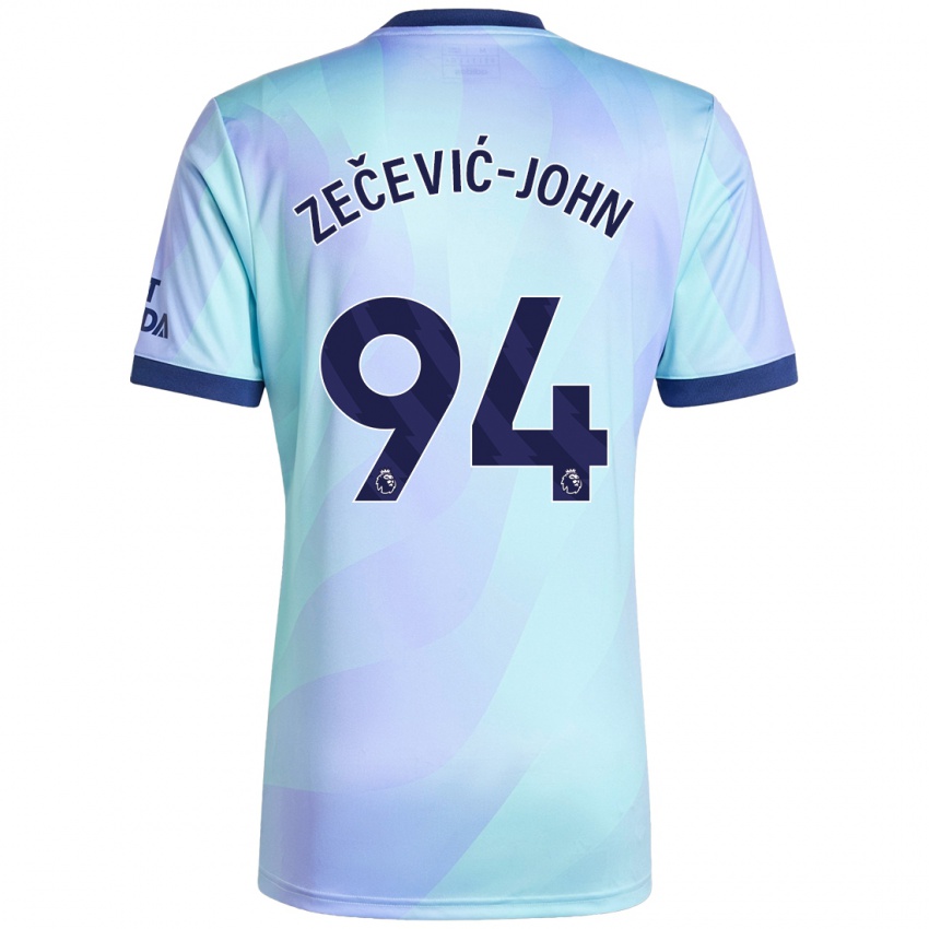 Kinderen Louis Zečević-John #94 Aqua Thuisshirt Derde Tenue 2024/25 T-Shirt