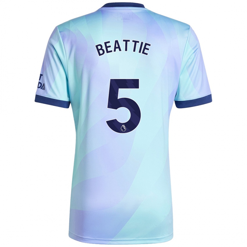 Kinderen Jen Beattie #5 Aqua Thuisshirt Derde Tenue 2024/25 T-Shirt