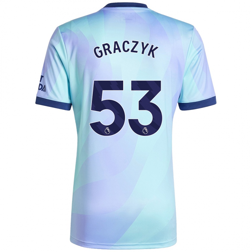 Kinderen Hubert Graczyk #53 Aqua Thuisshirt Derde Tenue 2024/25 T-Shirt