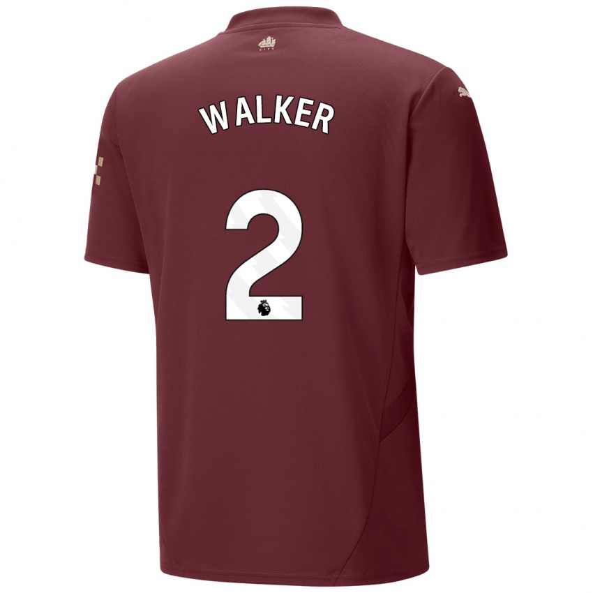 Kinderen Kyle Walker #2 Kastanjebruin Thuisshirt Derde Tenue 2024/25 T-Shirt