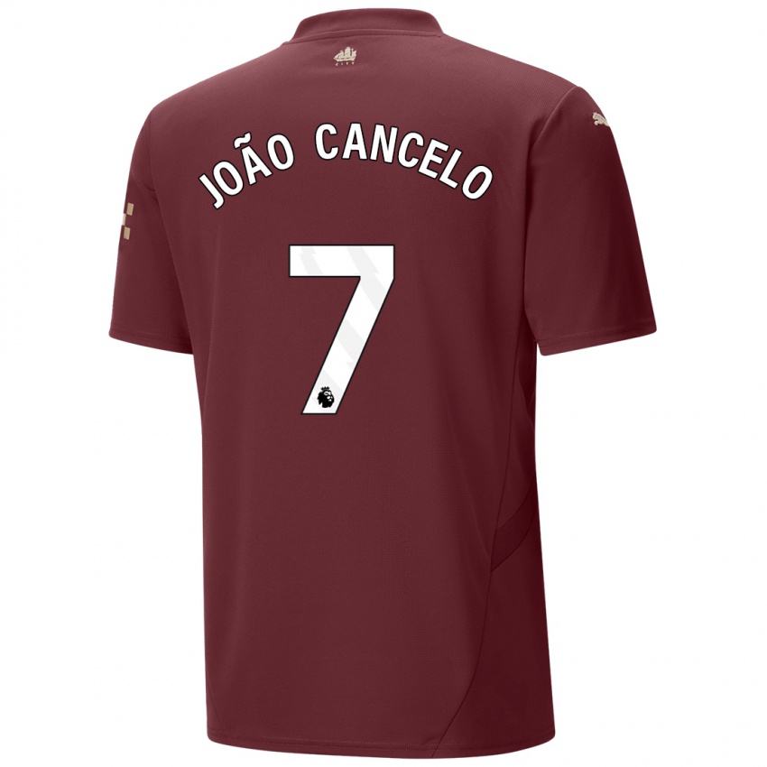 Kinderen Joao Cancelo #7 Kastanjebruin Thuisshirt Derde Tenue 2024/25 T-Shirt