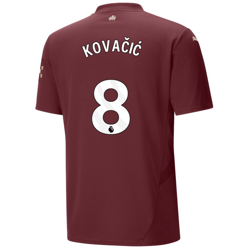 Kinderen Mateo Kovacic #8 Kastanjebruin Thuisshirt Derde Tenue 2024/25 T-Shirt