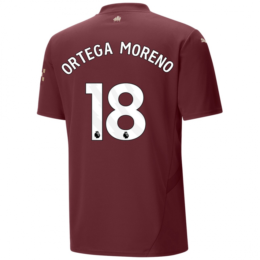 Kinderen Stefan Ortega Moreno #18 Kastanjebruin Thuisshirt Derde Tenue 2024/25 T-Shirt