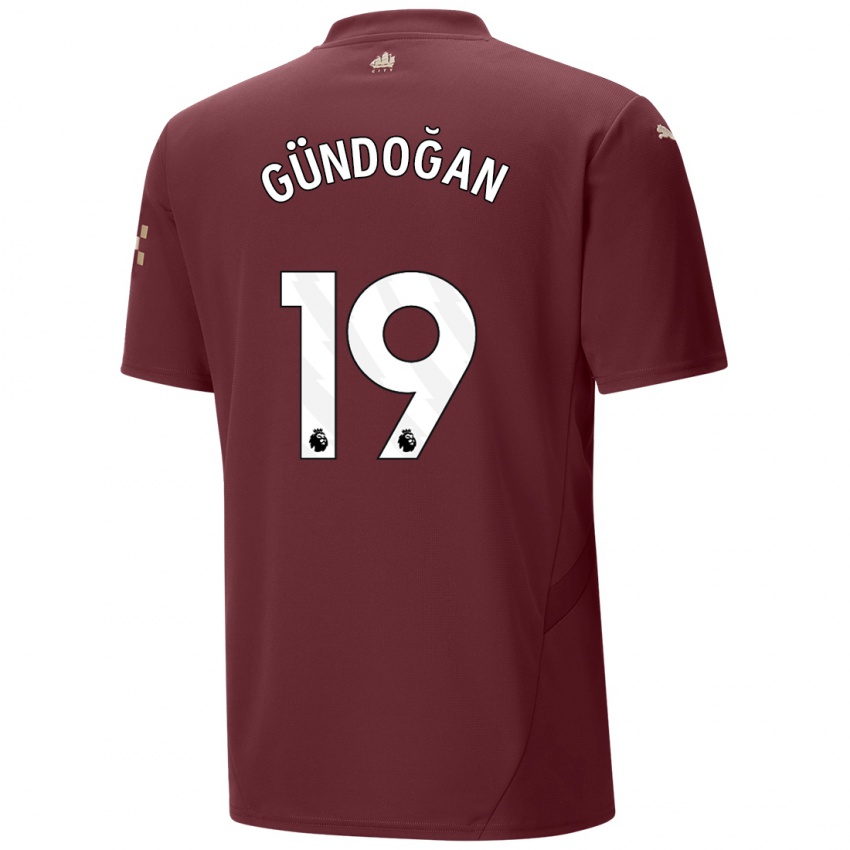 Kinderen Ilkay Gundogan #19 Kastanjebruin Thuisshirt Derde Tenue 2024/25 T-Shirt