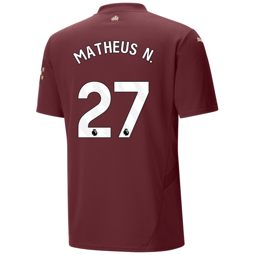 Kinderen Matheus Nunes #27 Kastanjebruin Thuisshirt Derde Tenue 2024/25 T-Shirt