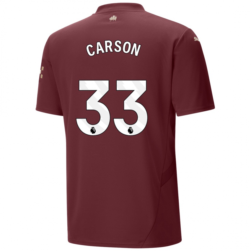 Kinderen Scott Carson #33 Kastanjebruin Thuisshirt Derde Tenue 2024/25 T-Shirt