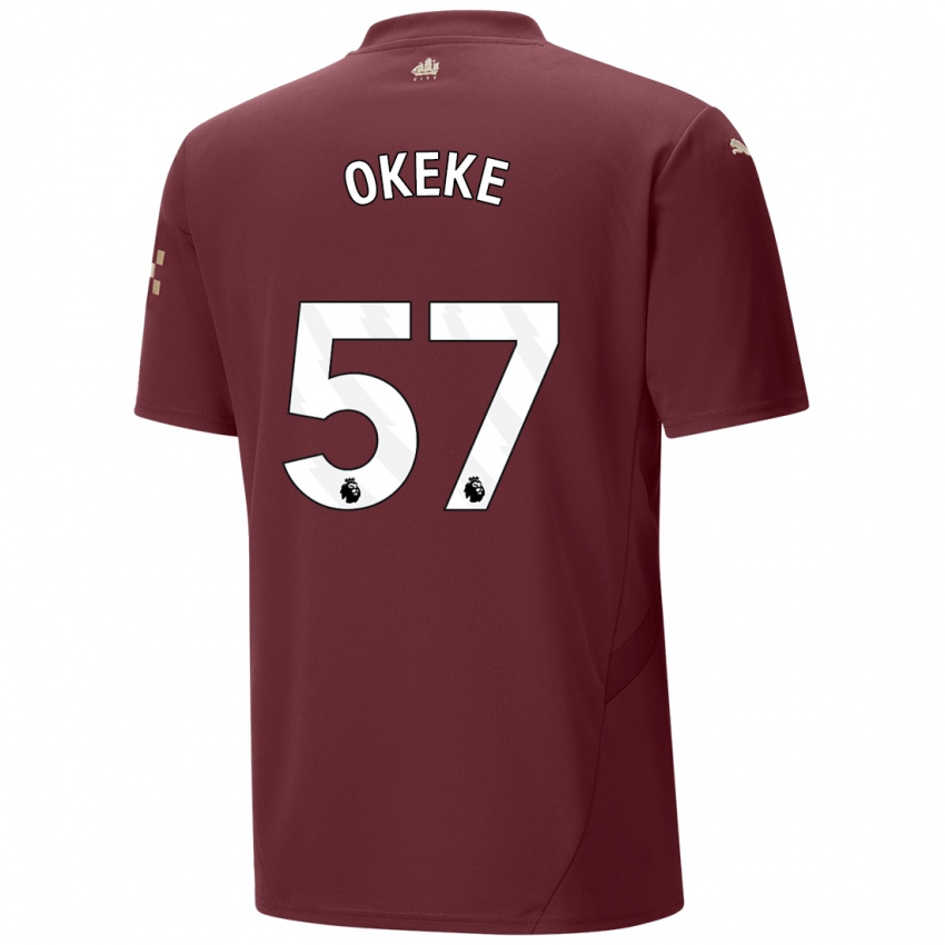 Kinderen Michael Okeke #57 Kastanjebruin Thuisshirt Derde Tenue 2024/25 T-Shirt