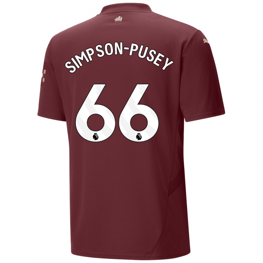 Kinderen Jahmai Simpson-Pusey #66 Kastanjebruin Thuisshirt Derde Tenue 2024/25 T-Shirt