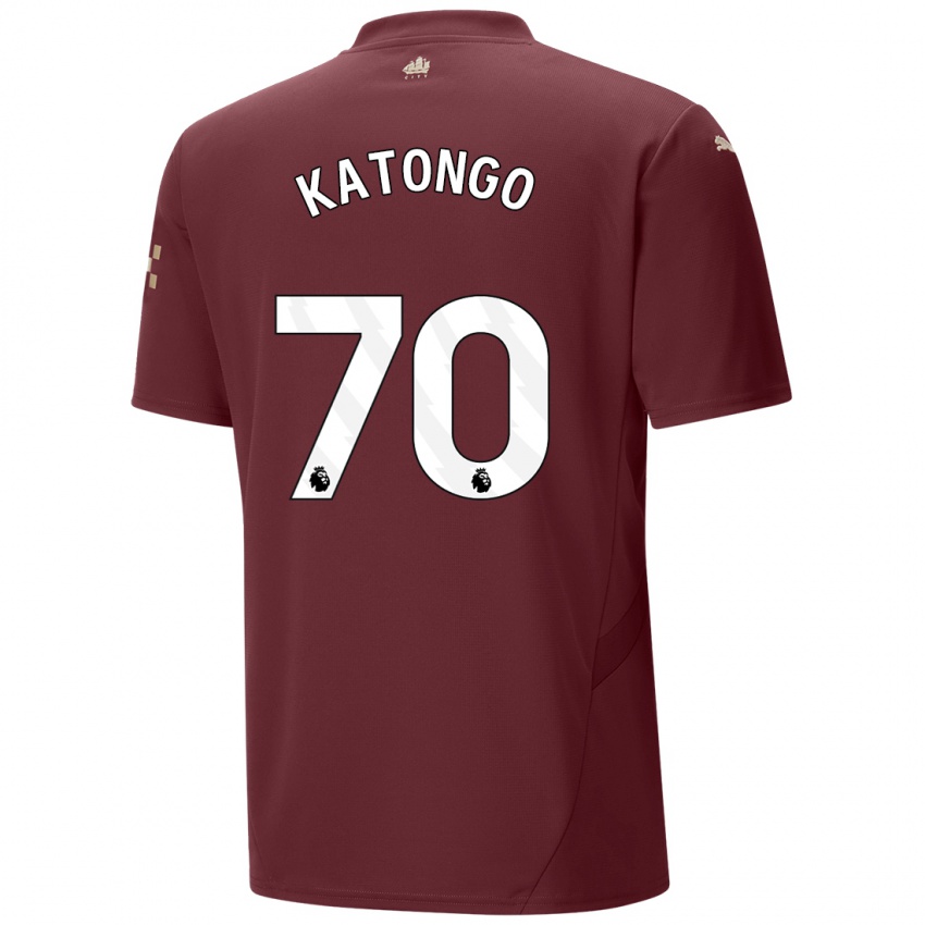 Kinderen Jadel Katongo #70 Kastanjebruin Thuisshirt Derde Tenue 2024/25 T-Shirt