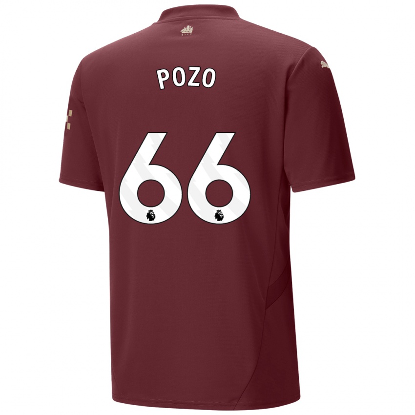 Kinderen Iker Pozo #66 Kastanjebruin Thuisshirt Derde Tenue 2024/25 T-Shirt