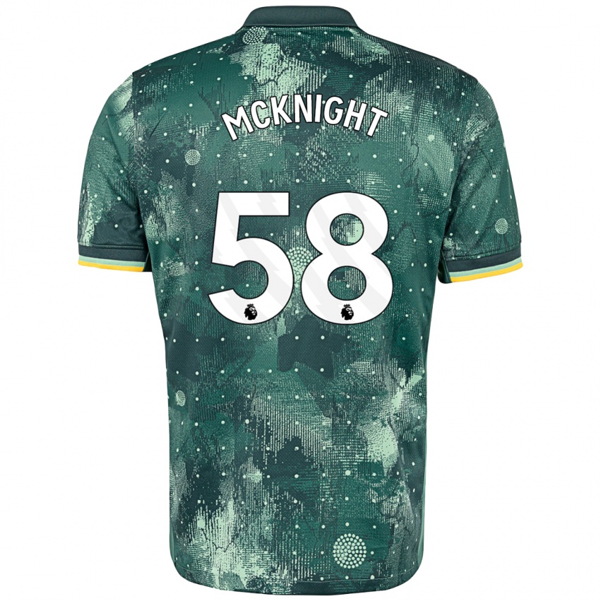 Kinderen Maxwell Mcknight #58 Muntgroen Thuisshirt Derde Tenue 2024/25 T-Shirt