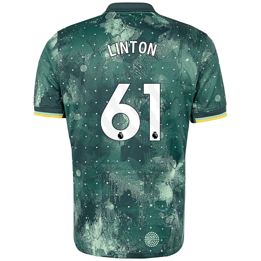 Kinderen Jahziah Linton #61 Muntgroen Thuisshirt Derde Tenue 2024/25 T-Shirt