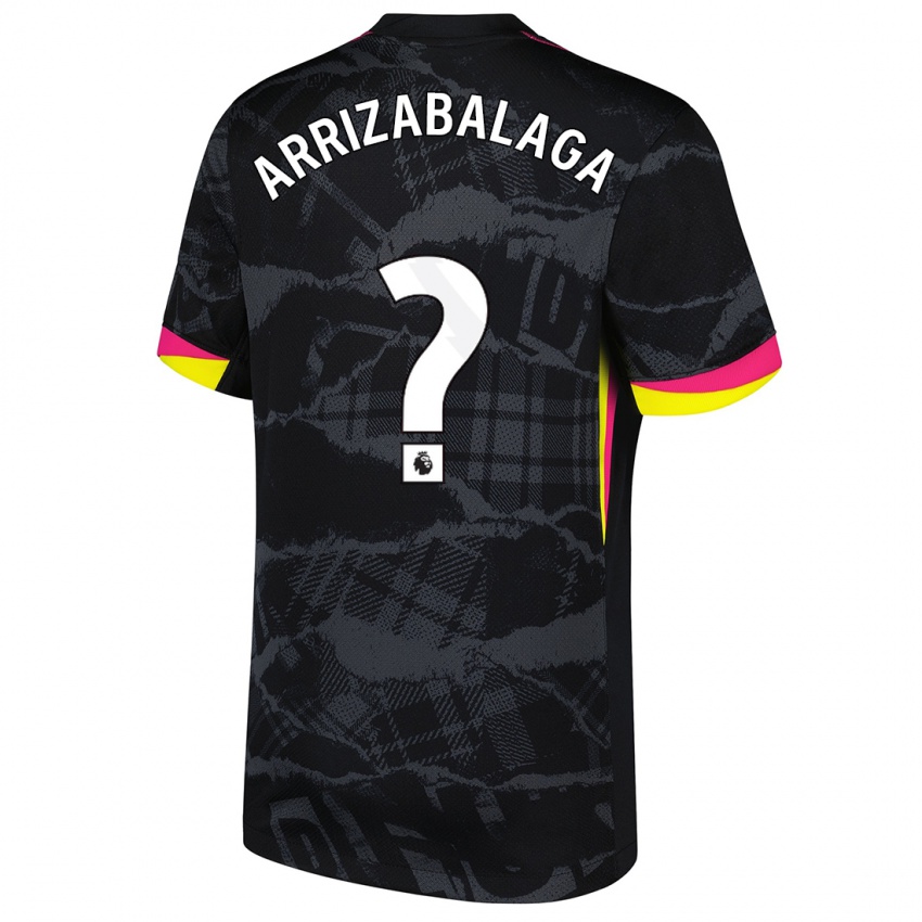 Kinderen Kepa Arrizabalaga #0 Zwartroze Thuisshirt Derde Tenue 2024/25 T-Shirt