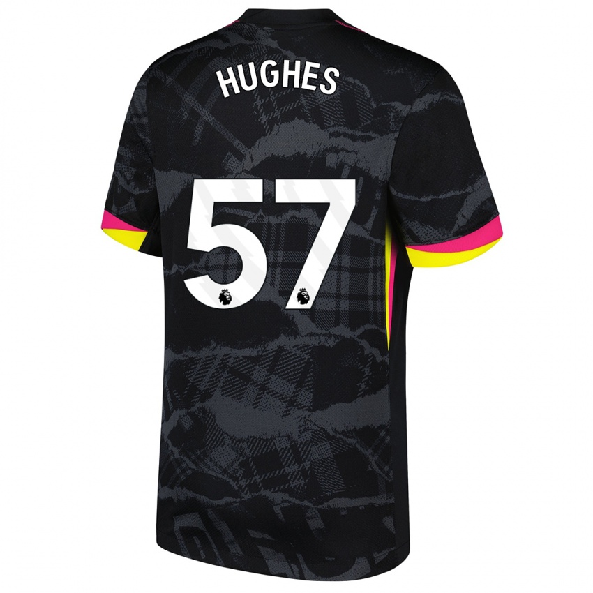 Kinderen Brodi Hughes #57 Zwartroze Thuisshirt Derde Tenue 2024/25 T-Shirt