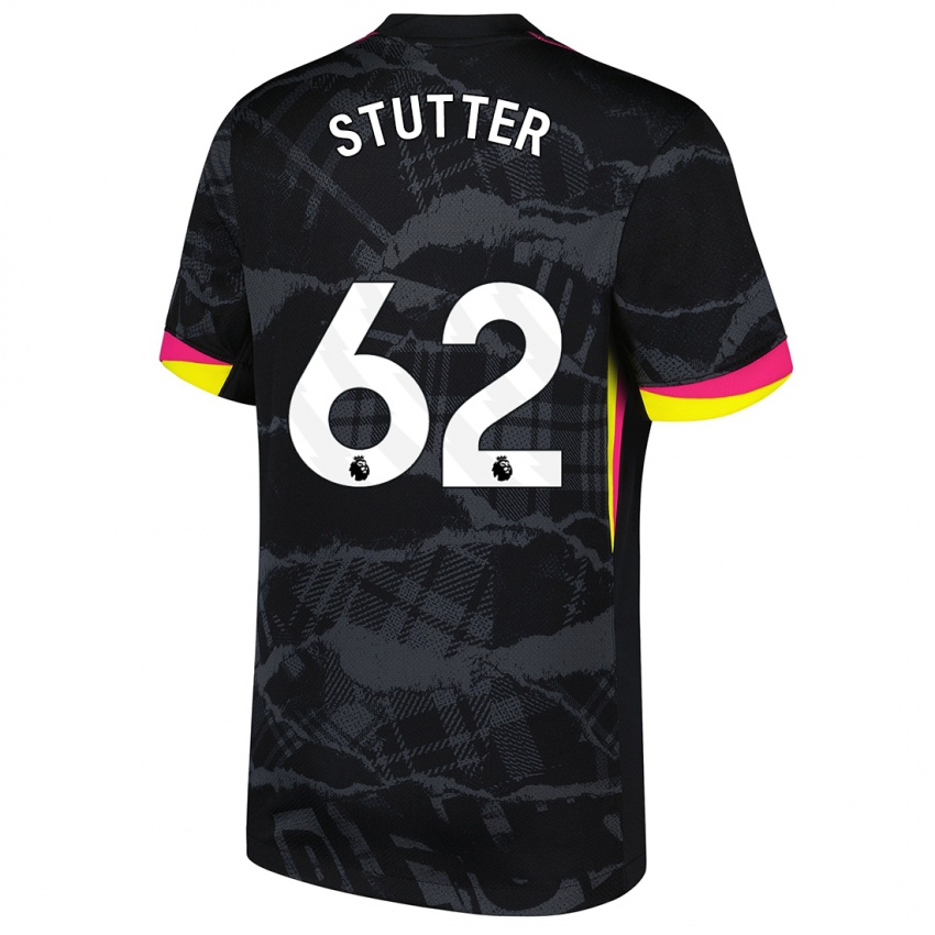 Kinderen Ronnie Stutter #62 Zwartroze Thuisshirt Derde Tenue 2024/25 T-Shirt