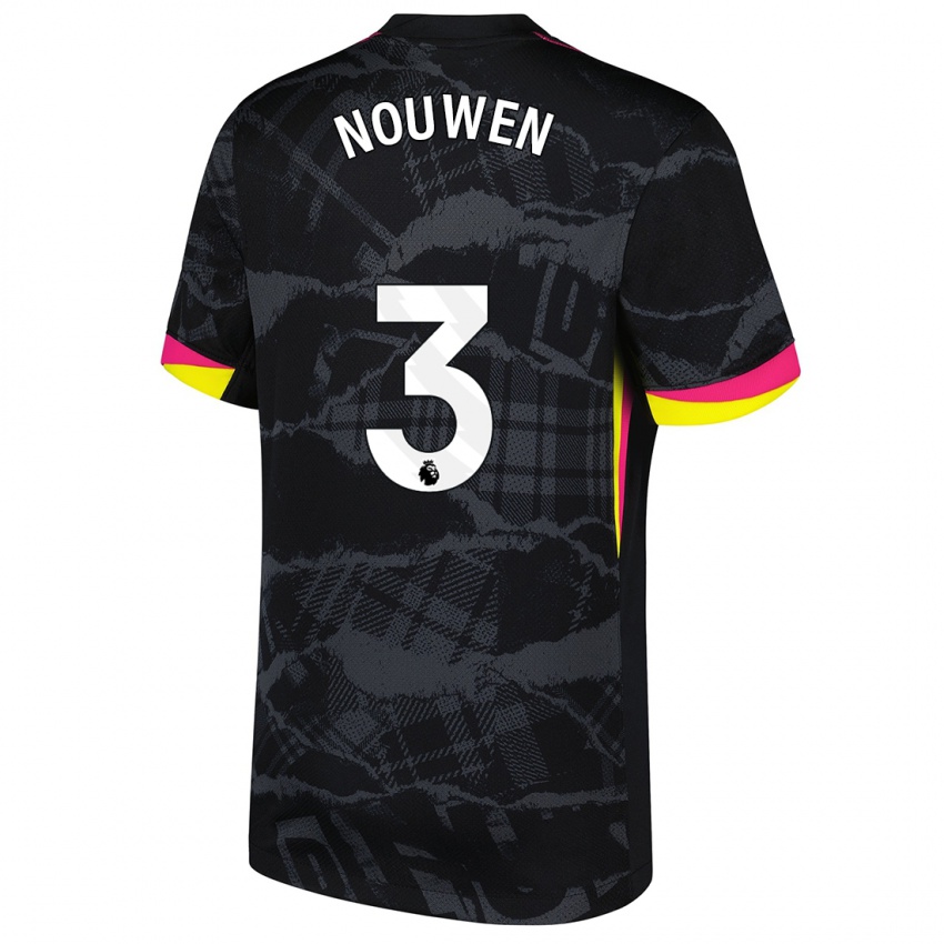 Kinderen Aniek Nouwen #3 Zwartroze Thuisshirt Derde Tenue 2024/25 T-Shirt