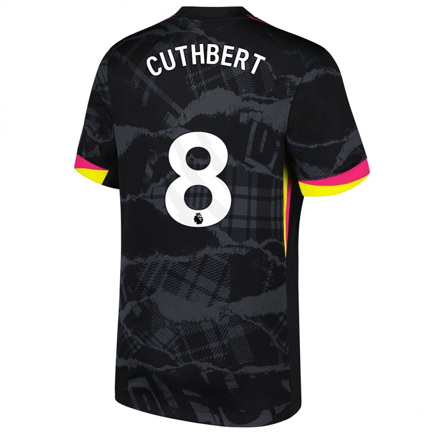 Kinderen Erin Cuthbert #8 Zwartroze Thuisshirt Derde Tenue 2024/25 T-Shirt