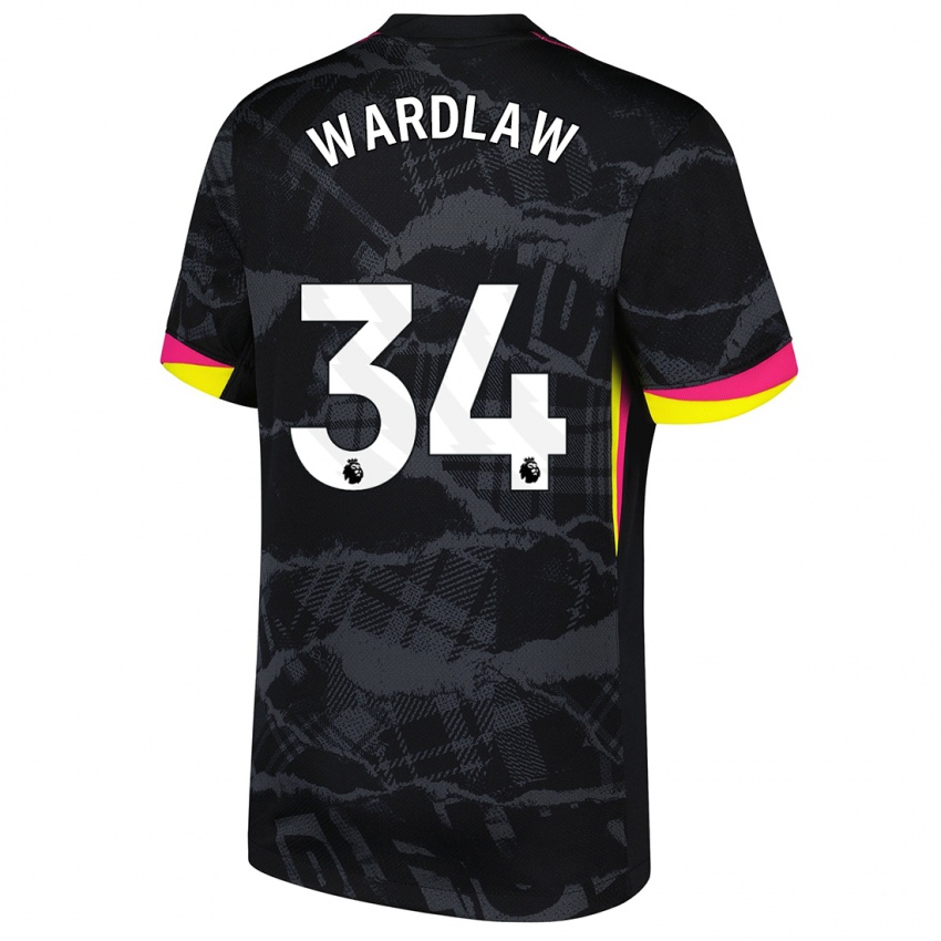 Kinderen Charlotte Wardlaw #34 Zwartroze Thuisshirt Derde Tenue 2024/25 T-Shirt