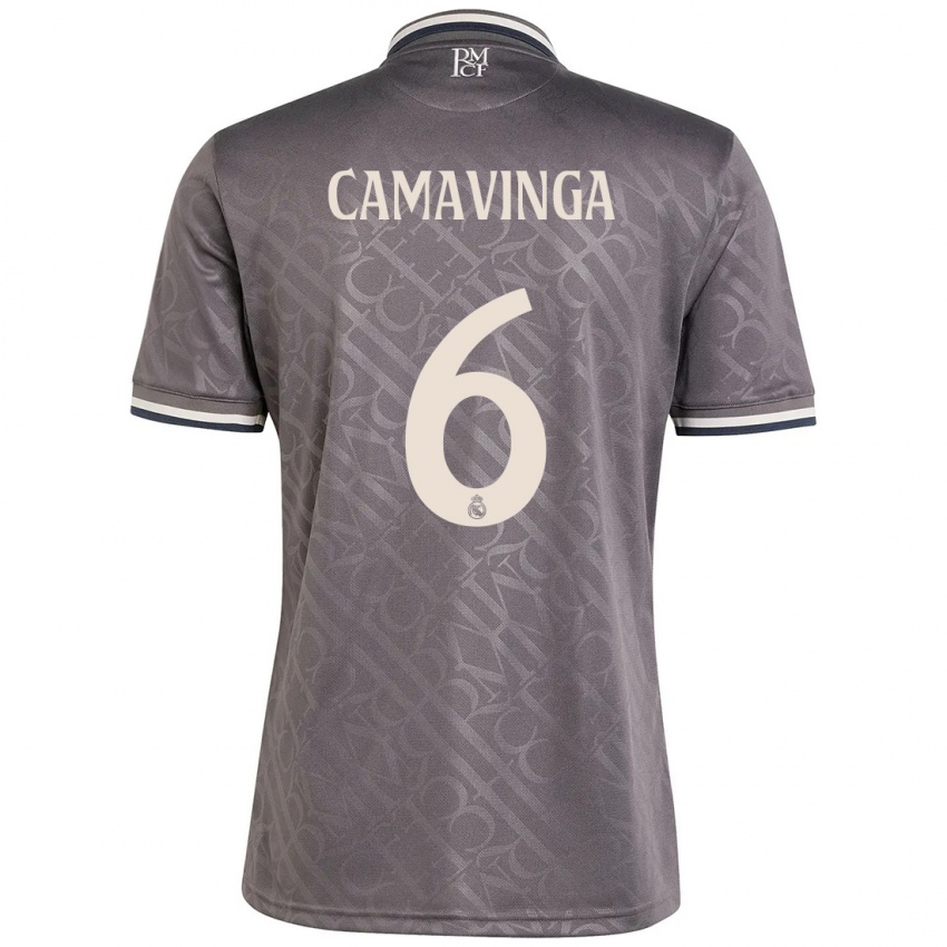 Kinderen Eduardo Camavinga #6 Houtskool Thuisshirt Derde Tenue 2024/25 T-Shirt