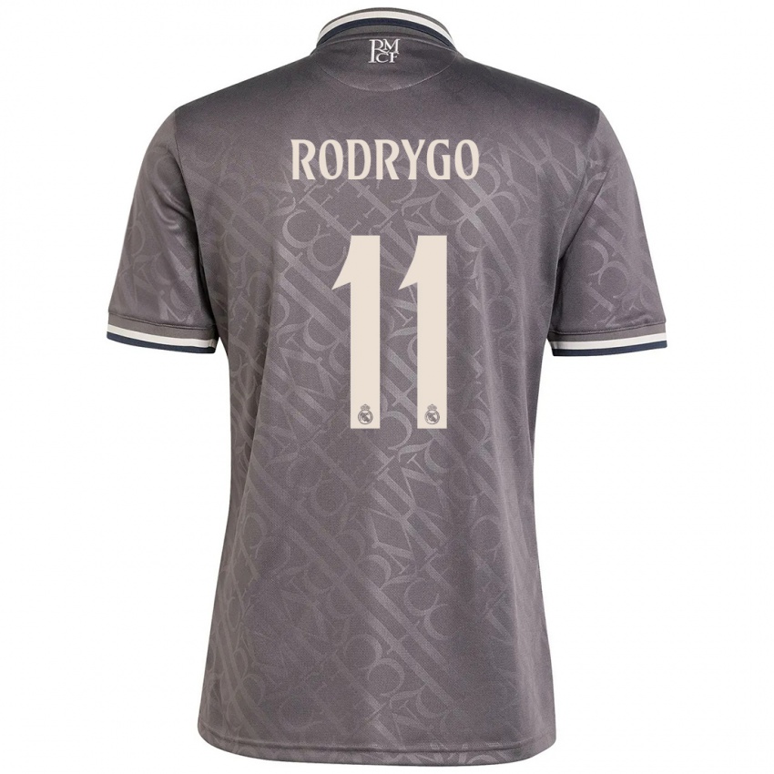 Kinderen Rodrygo #11 Houtskool Thuisshirt Derde Tenue 2024/25 T-Shirt