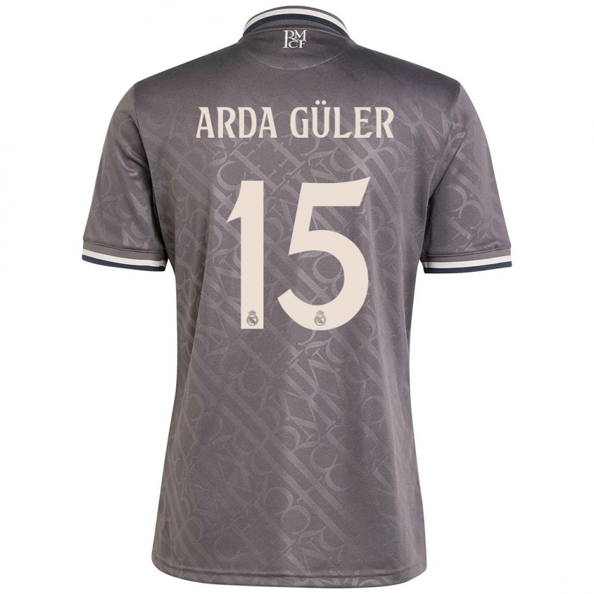 Kinderen Arda Güler #15 Houtskool Thuisshirt Derde Tenue 2024/25 T-Shirt