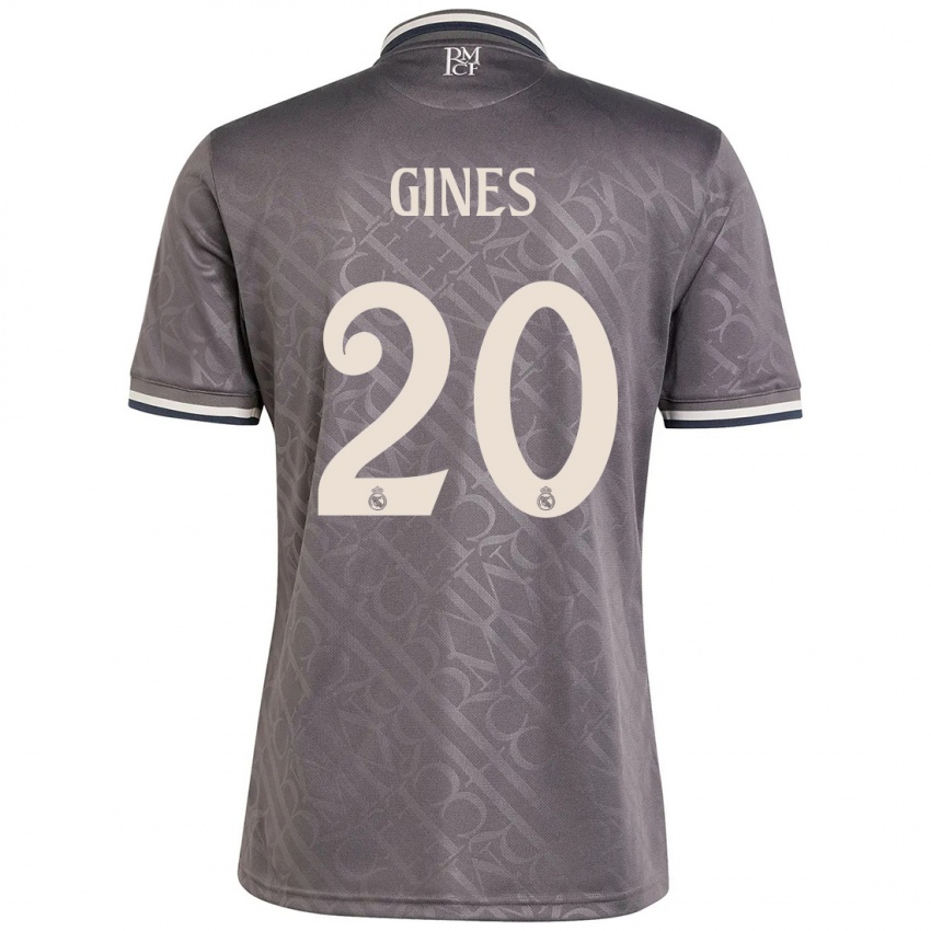 Kinderen Alvaro Gines #20 Houtskool Thuisshirt Derde Tenue 2024/25 T-Shirt