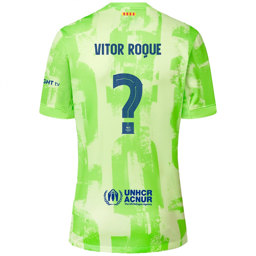 Kinderen Vitor Roque #8 Limoen Thuisshirt Derde Tenue 2024/25 T-Shirt